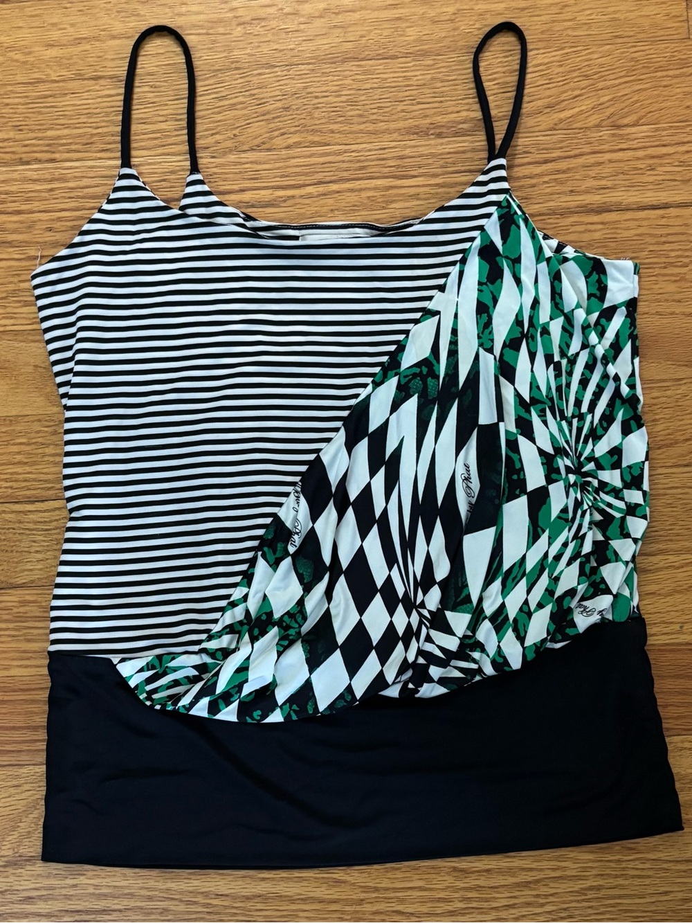 Baby Phat Tank Top Women’s Large Striped/Geometric Print Rare USA Y2K Vintage